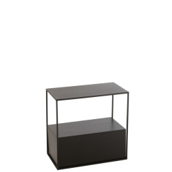 J-Line Side table rectangle metal/mdf black