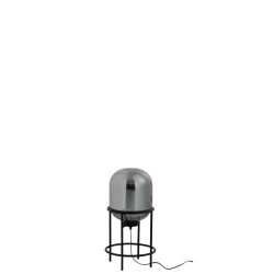 J-Line Lamp on foot sasha glass/metal silver/black small