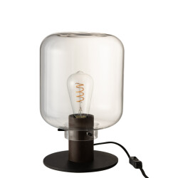 J-Line Tablelamp kiyu glass/steel transparent/black