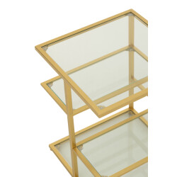 J-Line Side table iron/glass gold colored