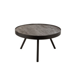 J-Line Side table fien low mango wood iron dark brown black