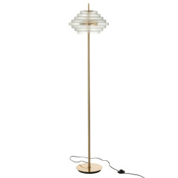 J-Line Lamp on foot led gold metal/glass transparent
