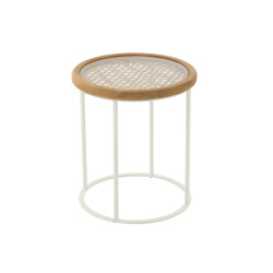 J-Line Side table mati fir wood/iron natural/white