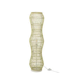 J-Line Floor lamp rattan braided metal green