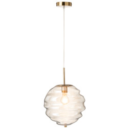J-Line Hanging lamp honeycomb glass light cognac