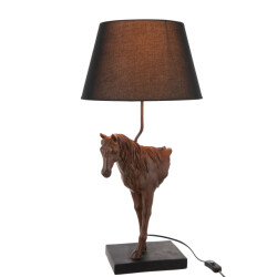 J-Line Table lamp horse front polyresin dark brown