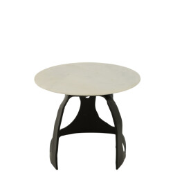J-Line Side table aluminium/stone black/white small