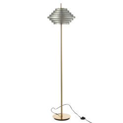 J-Line Lamp on foot led gold metal/glass smoked