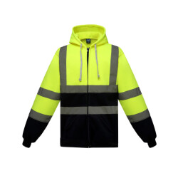 Yoko Heren hi-vis full zip hoodie