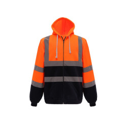 Yoko Heren hi-vis full zip hoodie