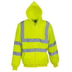Yoko Heren hi-vis full zip hoodie