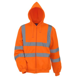 Yoko Heren hi-vis full zip hoodie