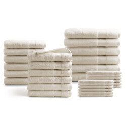 DoubleDry Hotel handdoeken 30-delig set 100% katoen 500 g/m2 zacht &