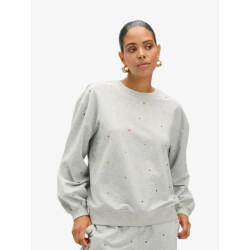 Refined Department Dames sweater jayne oversized studs grey melange