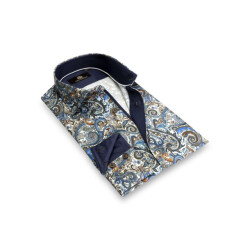Circle of Gentlemen Leco allover print overhemd met contrastdetails 100% co
