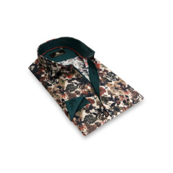 Circle of Gentlemen Leeroy allover print overhemd in stretch kwaliteit