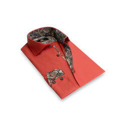 Circle of Gentlemen Lebron effen overhemd met contrastdetails 100% co