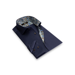 Circle of Gentlemen Lazio effen overhemd met contrastdetails 100% co