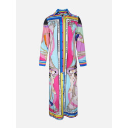 Mucho Gusto Jurk francis bay roze blauw met kettingen