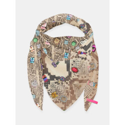 Mucho Gusto Zijden sjaal st. tropez paisley met strepen patchwork