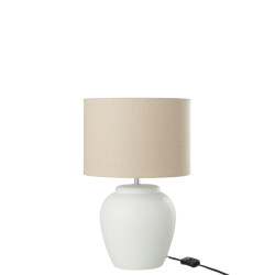 J-Line Lamp meli + shade ceramic linen white small
