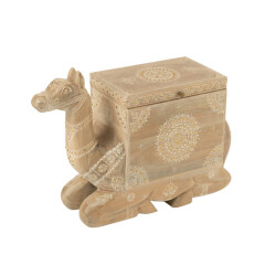 J-Line Trunk camel mango wood natural/white