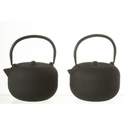 J-Line Box of 1 tea pot metal black assortment 2