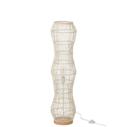 J-Line Floor lamp rattan braided metal white