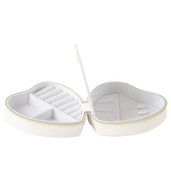 J-Line Jewellery box heart artificial leather white
