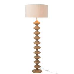J-Line Floor lamp caterpillar poplar wood natural/grey