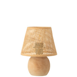 J-Line Table lamp led braided wood/metal natural