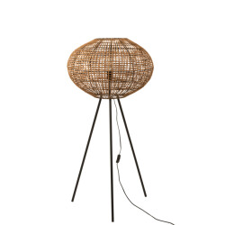 J-Line Standing lamp tripod rattan/metal brown/black small