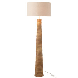 J-Line Floor lamp threaded ailanthus wood natural/grey