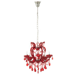 J-Line Ceiling lamp chandelier antique glass red