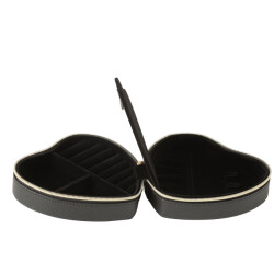 J-Line Jewellery box heart artificial leather black