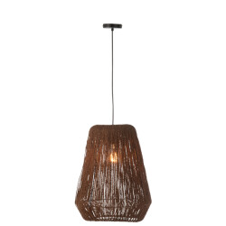 J-Line Hanging lamp weave metal/palm black large