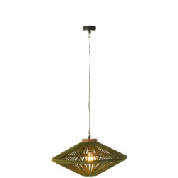 J-Line Hanging lamp ovni iron/jute green small