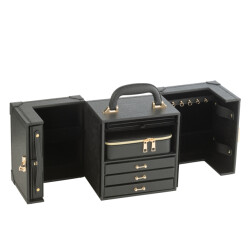 J-Line Jewellery case with handle artificial leather black
