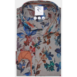 R2 Amsterdam Casual hemd lange mouw flower print on flannel 130.wsp.102/073