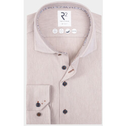 R2 Amsterdam Casual hemd lange mouw solid herringbone knitted 130.wsp.005/045