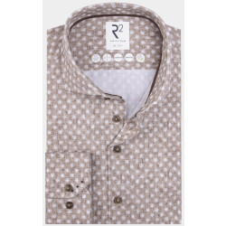 R2 Amsterdam Casual hemd lange mouw white flowers on knitte 130.wsp.007/045