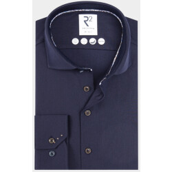 R2 Amsterdam Casual hemd lange mouw solid herringbone knitted 130.wsp.005/010