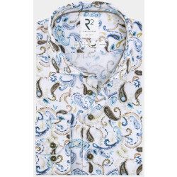 R2 Amsterdam Overhemd extra lange mouw paisley print on knitte 130.wsp.xls.009/045