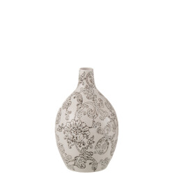 J-Line Vase zen round porcelain white/black