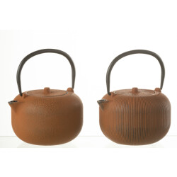 J-Line Box of 1 tea pot metal brown assortment 2