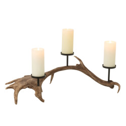 J-Line Candle holder antlers polyresin brown large