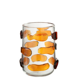 J-Line Vase pebbles glass amber/transparent small