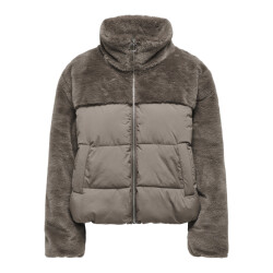 Only onlwanja fur puffer mix jacket cc o 15292945 walnut