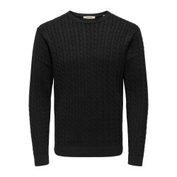 Only & Sons Onsloui reg 12 cabel crew knit noos