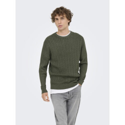 Only & Sons Onsloui reg 12 cabel crew knit noos